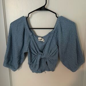 Urban outfitters twist front puff sleeve top